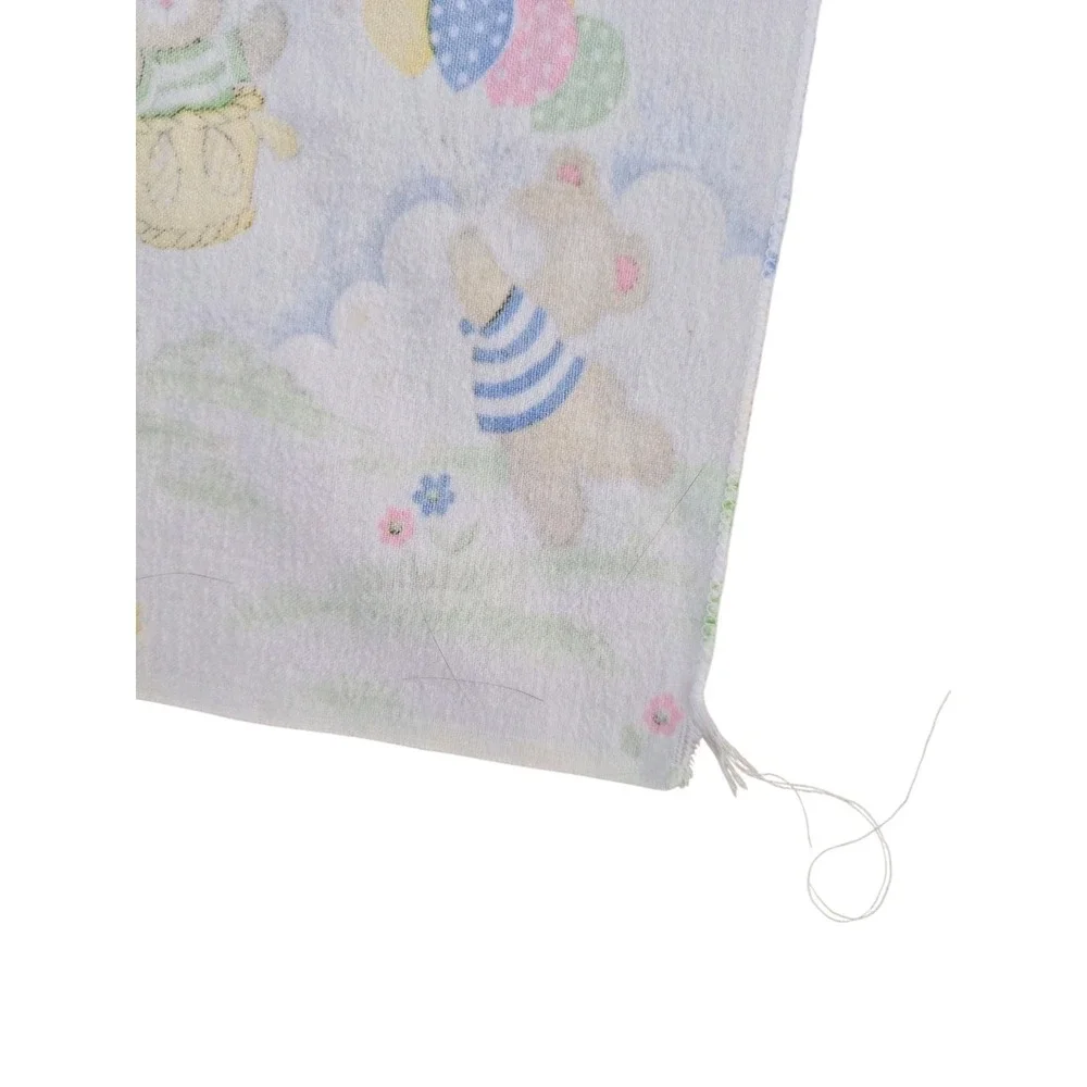 Vintage‎ Toddletime Baby Flannel Blanket Bears Balloons Rainbows 25 x 39